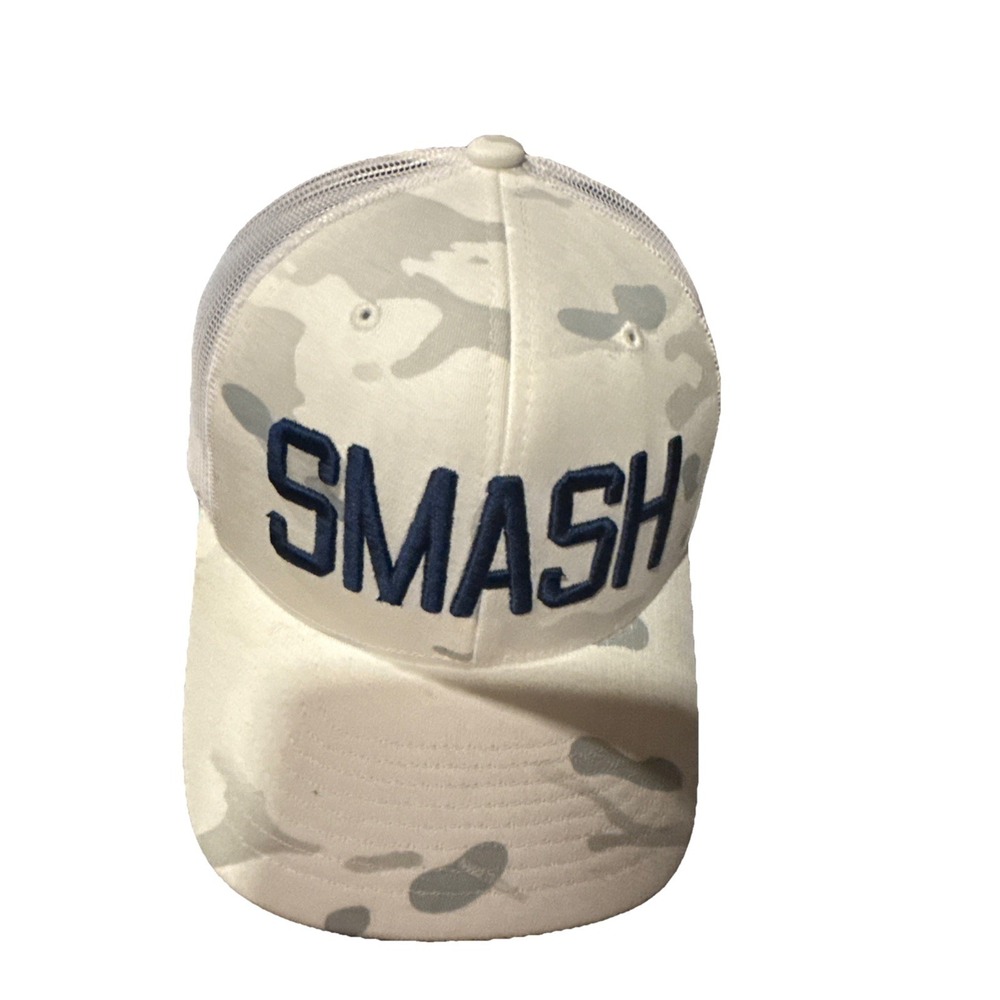 SMASH GOLF TOUR ADJUSTABLE SNAPBACK BASEBALL HAT, CAP, WHITE/BLUE, OUTDOOR/SPORT